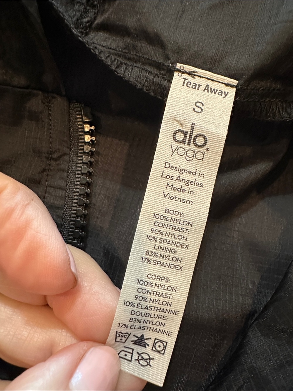 ALO Women's Black Hooded Bomber Jacket - Casual Zip-Up - Picture 11 of 11